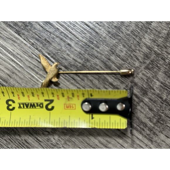 Seagull Trio Bird In Flight Vintage Brooch Seagull Gold Tone Stick Pin MCM - Picture 5 of 8